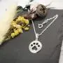 Sterling Silver Small Circle Dog Paw Print Pendant Necklace, 18'' Sterling Silver Small Circle Dog Paw Print Pendant Necklace, 18''