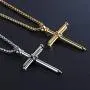 AILUOR Vintage Nail Cross Charm Pendant Necklace, Mens Stainless Steel Christian Chain Jewelry Polished