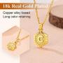 FindChic Dainty Tiny Heart/Hexagon Shaped Initial Necklace with Alphabet Letter A to Z Charms, Stainless Steel/18K Gold Plated Personalized Custom Name Necklaces for Girls & Women