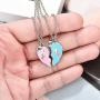 Lanqueen Unicorn Best Friend Necklace BFF Engraved Friendship Jewelry for 2 Friends Sisters Girls Birthday Gifts