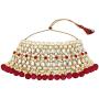 I Jewels 18K Gold Plated Indian Bollywood Wedding Party Wear Faux Kundan Pear Ethnic Choker Necklace Jewelry Set for Women