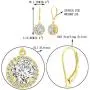 EVER FAITH Womens 925 Sterling Silver Elegant Round CZ Prong Setting Dangle Earrings