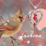 Red Cardinal Necklace Memorial Gift for Women Sterling Silver When Cardinals Appear Angels Are Near Heart Necklace Jewelry for Girls