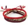MENGLINA Men Women Chinese Lucky Red String Bracelet Tibetan Buddhist Prayer Handmade Yoga Prayer Rope Mala Bracelet Adjustable Size