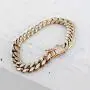 GOLD IDEA JEWELRY 14k Gold Plated Stainless Steel Thick Miami Cuban Link Chain with Lab Diamond Clasp Mens Hip Hop Necklace or Bracelet