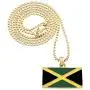 GWOOD Jamaica Flag Small Pendant Gold Color with 24 Inch Long Box Necklace GWOOD Jamaica Flag Small Pendant Gold Color with 24 Inch Long Box Necklace
