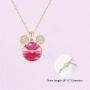 Mickey Mouse Pendant Necklace, 18K Gold Plated Cute Animal Necklace for Girls Women, Made with Swarovski Crystal, Lovely Jewelry Gift Christmas Birthday for Girls Daughter Women Wife Her,16''+2”