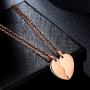 Broken Heart Necklace Women Men 316L Stainless Steel Best Friend BFF Foever Pendant 18k Gold/Rose Gold Plated Two Half Hearts Pendants Lover Couples Jewelry SP0034