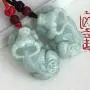LOOPIG 1pc Myanmar Emerald Cattle Pendant Hand Carved Jade Stone Lucky Amulet Cow Necklace Jewelry LOOPIG 1pc Myanmar Emerald Cattle Pendant Hand Carved Jade Stone Lucky Amulet Cow Necklace Jewelry