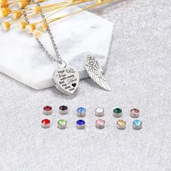 Cremation Jewelry for Ashes Heart Urn Necklace & 12 Birthstones Your Wings were ready my heart was not Crystal Keepsake Jewelry