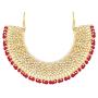 Aheli Faux Kundan Beads Strand Necklace Earrings Maang Tikka Bollywood Traditional Fashion Statement Jewelry Set for Women