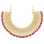 Aheli Faux Kundan Beads Strand Necklace Earrings Maang Tikka Bollywood Traditional Fashion Statement Jewelry Set for Women