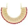Aheli Faux Kundan Beads Strand Necklace Earrings Maang Tikka Bollywood Traditional Fashion Statement Jewelry Set for Women