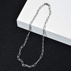 W WOOGGE Chain 4mm 5mm 8mm Necklace Link Chain - Paperclip Oval Link Chain Necklace - 14'' 16'' 18'' 20'' 22''