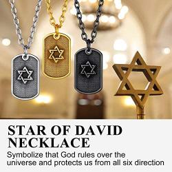 Richsteel Star of David Necklace for Men Women Stainless Steel/18K Gold Plated Hexagram Pendant with 22 Inches Chain Jewish Israel Jewelry
