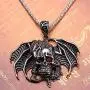 Dragon Necklace for Men, Gothic Flying Dragon Wings Skull Necklace, Red Eye Skull Pendant Necklace with 23.6” Chain, Crystal Skull Head Necklace, Punk Hip Hop Necklace Jewelry Gift for Men Boys Dragon Necklace for Men, Gothic Flying Dragon Wings Skull Necklace, Red Eye Skull Pendant Necklace with 23.6” Chain, Crystal Skull Head Necklace, Punk Hip Hop Necklace Jewelry Gift for Men Boys