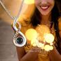 Angelady Mothers Day 100 Language of Love Necklace for Women Girls Jewelry, Rose Gold and Silve Plated Infinity Forever Pendant Necklace for Her