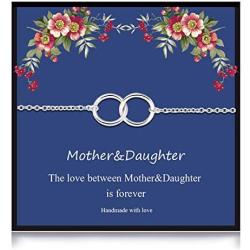 Your Always Charm Mother Daughter Bracelet Gifts for Mom, Daughter, Birthday, Mothers DayInterlocking Circle Mothers Day Jewelry Gifts from Daughter