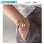 FAMARINE Charm Bracelets for Women 4MM, Gold Chain Cuban Link Mens Bracelet for Teen Girls Friendship Bracelets Gift Toggle Clasp, 18K Gold