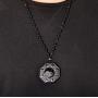 Natural Energy Stone Obsidian Crystal Necklace Yingyang Amulet Pendant Jewelry With Long Adjustable Bead Chain For Men Women