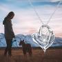 Dog Memorial Gifts Dog Paw Print Necklace for Women 925 Sterling Silver Forever in My Heart Pet Pendant Memorial Jewelry Gifts for Pet Lover Girls