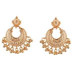 Touchstone''Devsena Bahubali Manikarnika Collection Indian Bollywood Designer Jewelry Earrings with Beads for Women in Antique Gold Tone