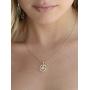 Mariell 14K Gold Plated AA Recovery Necklace CZ Unity Symbol Pendant - Great Jewelry Gift for Sober Women