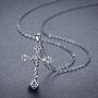 Cross Necklace 925 Sterling Silver Rose Crose Pendant Necklace Cross Necklace for Women