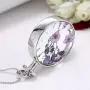 Dried Pressed Purple Flower Necklace Heart Round Shape Glass Pendant Necklace for Women Girl