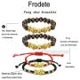 4 Pcs Pi Xiu Bracelet Feng Shui Obsidian Bracelet for Men Women Adjustable Wealth Good Luck Elastic Bracelet