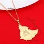 24K Gold Plated Map of Ethiopian Lion Pendant Necklace Africa Gold Chain Necklace Map Jewelry 24K Gold Plated Map of Ethiopian Lion Pendant Necklace Africa Gold Chain Necklace Map Jewelry