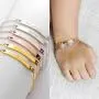 Friendship Bracelets for 2 3 4 5 Best Friend Stainless Steel/Black/18K Gold Plated Dainty Rolo Link Chain with Custom Engraved ID Bar Bracelet Bangle Set for Women Girls Family, Adjustable Length 6-8.3 Inch,Gift Packed