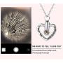 RNUIE Ashes Necklace,Heart Projection Memorial Pendant,Cremation Jewelry for Ashes 100 Kinds I Love You with Gift Box