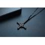 VNOX Religious Satanism Satanic Upside Down Inverted Cross Pentacle Pentagram Pendant Necklace,Wiccan Jewelry