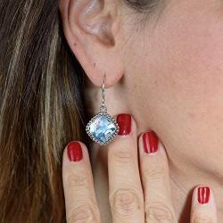 PZ Paz Creations Roman Glass Dangle Earrings For Women Girls | Sterling Silver Intricate Design | Hypoallergenic For Pierced Ears