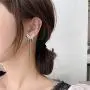 YUNXI pearl Rhinestone Long Metal Tassels Butterfly Earrings 3D Hollow shiny Crystal Zircon Butterflies Drop Dangle Earring for Women Girls