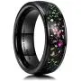 King Will Mens 8mm Rose Gold Plated Tungsten Carbide Wedding Ring Colorful Fragments Inlay Domed Style King Will Mens 8mm Rose Gold Plated Tungsten Carbide Wedding Ring Colorful Fragments Inlay Domed Style