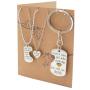 Quan Jewelry Family Jewelry Set of 3, Fathers Day and Mothers Day Gifts with Inspirational Quote on Greeting Card