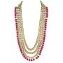 I Jewels Traditional Gold Plated Kundan Pearl Wedding Choker Necklace Set Earrings & Maang Tikka for Women (IJ325)
