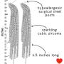 Humble Chic Simulated Diamond Long Earrings for Women - Cubic Zirconia Crystal Statement Dangle Earrings - Hypoallergenic and Safe for Sensitive Ears