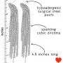 Humble Chic Simulated Diamond Long Earrings for Women - Cubic Zirconia Crystal Statement Dangle Earrings - Hypoallergenic and Safe for Sensitive Ears