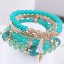 NSLS 5 Sets Boho Bracelets for Women Multilayer Stackable Sparkly Crystal Beaded Stretch Bracelets Set for Teen Girls Bead Bracelet Jewelry Set