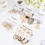 Hanpabum Fashion Jewelry Set for Women Layered Necklace with Hoop Dangle Tassel Leather Earring Lotus Ear Jacket