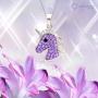 Mythical Purple Crystal Unicorn Pendant Necklace Never Rust 925 Sterling Silver Natural and Hypoallergenic Chain For Women, Girls & Kids with Free Breathtaking Gift Box for a Special Moment of Love