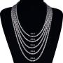 GOLD IDEA JEWELRY Hip Hop 1 Row Iced Out Tennis Chain Stainless Steel-4mm/5mm AAA+ Cubic Zirconia Diamond Tennis Necklace & Bracelet for Men Women 8-26’