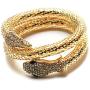 Tvoip Fashion Collier Femme Jewelry Full Rhinestone Accessories gold silver Crystal Snake long Pendant Necklace. (Gold)