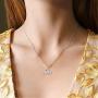 DESIMTION Good Luck Elephant Anchor Butterfly Necklace White Gold for Women Teen Girls with Message Card