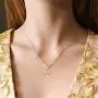 DESIMTION Good Luck Elephant Anchor Butterfly Necklace White Gold for Women Teen Girls with Message Card DESIMTION Good Luck Elephant Anchor Butterfly Necklace White Gold for Women Teen Girls with Message Card