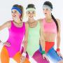 4 Pairs 80s Women Retro Earrings Geometric Dangle Neon Earrings for Party Costume Accessory