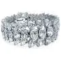 Bling Jewelry Bridal Wide Cubic Zirconia Cluster CZ Statement Bracelet for Women for Prom for Pageant for Wedding Silver Plated Brass Bling Jewelry Bridal Wide Cubic Zirconia Cluster CZ Statement Bracelet for Women for Prom for Pageant for Wedding Silver Plated Brass